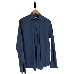 Emile Lafaurie Top Men's Size Small Blue Dot Button Front Shirt